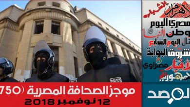 Photo of موجز الصحافة المصرية 12 نوفمبر 2018